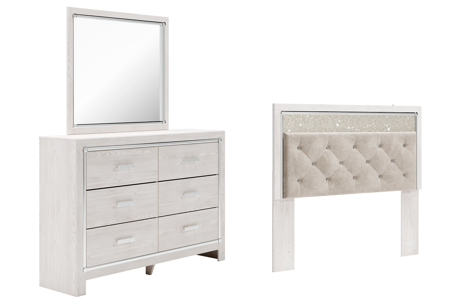 Altyra Queen Panel Headboard with Mirrored Dresser at Towne & Country Furniture (AL) furniture, home furniture, home decor, sofa, bedding