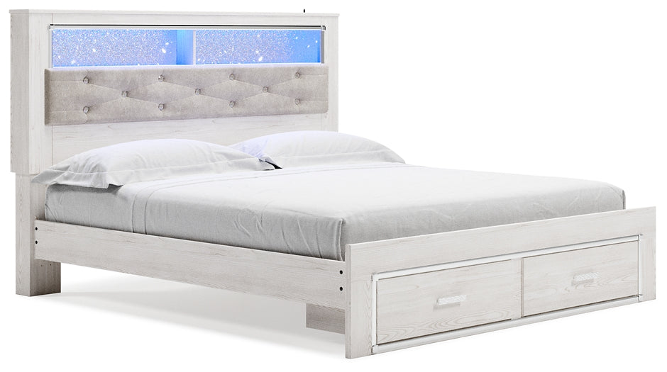 Altyra Queen Upholstered Bookcase Bed with Storage at Towne & Country Furniture (AL) furniture, home furniture, home decor, sofa, bedding