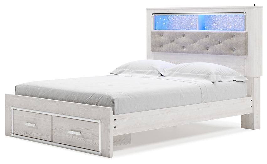 Altyra Queen Upholstered Bookcase Bed with Storage at Towne & Country Furniture (AL) furniture, home furniture, home decor, sofa, bedding