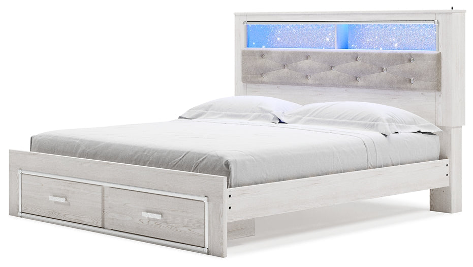Altyra Queen Upholstered Bookcase Bed with Storage at Towne & Country Furniture (AL) furniture, home furniture, home decor, sofa, bedding