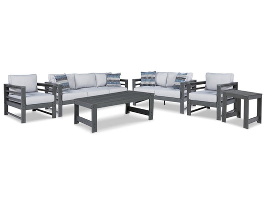 Amora Outdoor Sofa, Loveseat and 2 Lounge Chairs with Coffee Table and End Table at Towne & Country Furniture (AL) furniture, home furniture, home decor, sofa, bedding