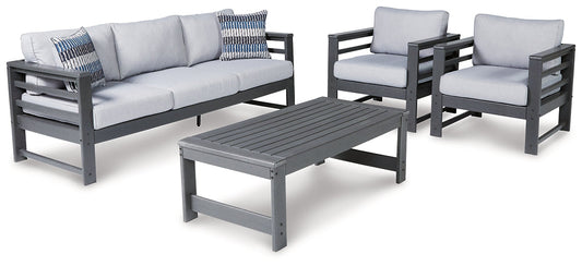 Amora Outdoor Sofa and 2 Chairs with Coffee Table at Towne & Country Furniture (AL) furniture, home furniture, home decor, sofa, bedding