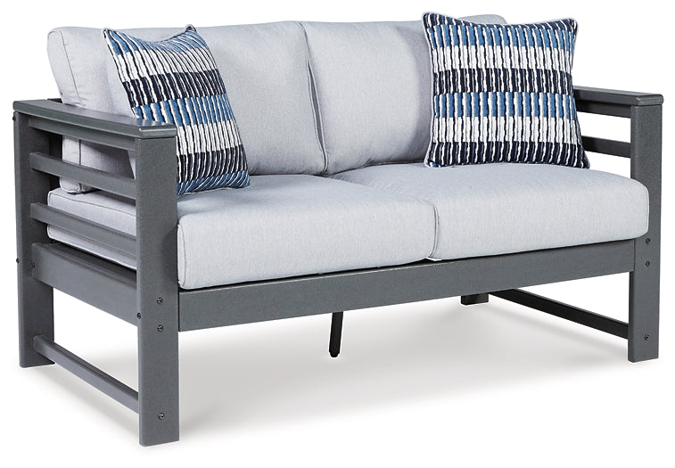 Amora Outdoor Sofa and Loveseat with Coffee Table and 2 End Tables at Towne & Country Furniture (AL) furniture, home furniture, home decor, sofa, bedding