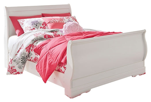 Anarasia Full Sleigh Bed with Mirrored Dresser and Chest at Towne & Country Furniture (AL) furniture, home furniture, home decor, sofa, bedding