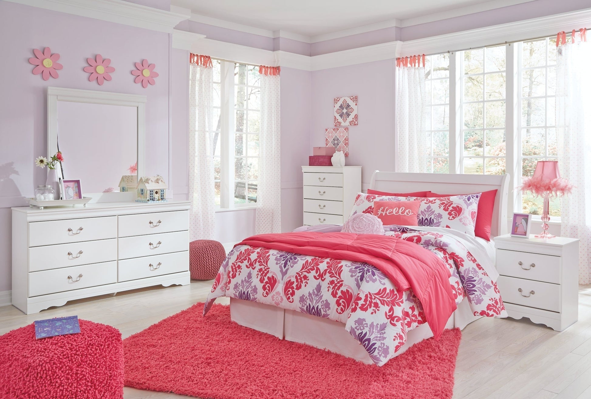 Anarasia Full Sleigh Headboard with Mirrored Dresser at Towne & Country Furniture (AL) furniture, home furniture, home decor, sofa, bedding