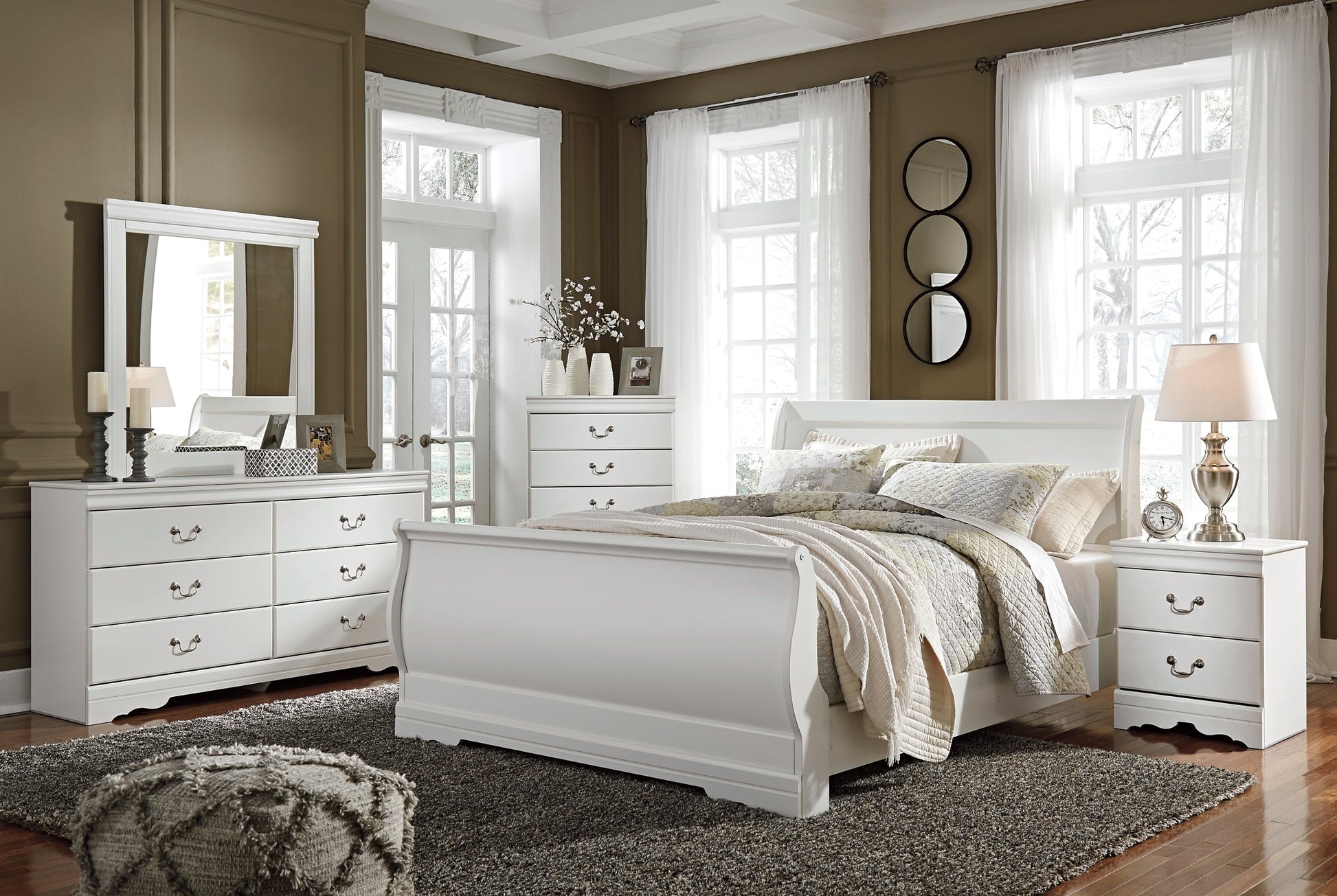 Anarasia Queen Sleigh Bed with Dresser at Towne & Country Furniture (AL) furniture, home furniture, home decor, sofa, bedding