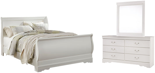 Anarasia  Sleigh Bed With Mirrored Dresser at Towne & Country Furniture (AL) furniture, home furniture, home decor, sofa, bedding