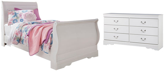 Anarasia Twin Sleigh Bed with Dresser at Towne & Country Furniture (AL) furniture, home furniture, home decor, sofa, bedding