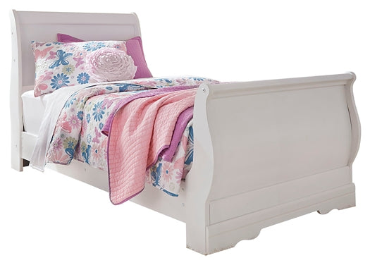 Anarasia Twin Sleigh Bed with Mirrored Dresser and Chest at Towne & Country Furniture (AL) furniture, home furniture, home decor, sofa, bedding