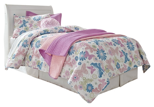 Anarasia Twin Sleigh Headboard with Mirrored Dresser, Chest and Nightstand at Towne & Country Furniture (AL) furniture, home furniture, home decor, sofa, bedding