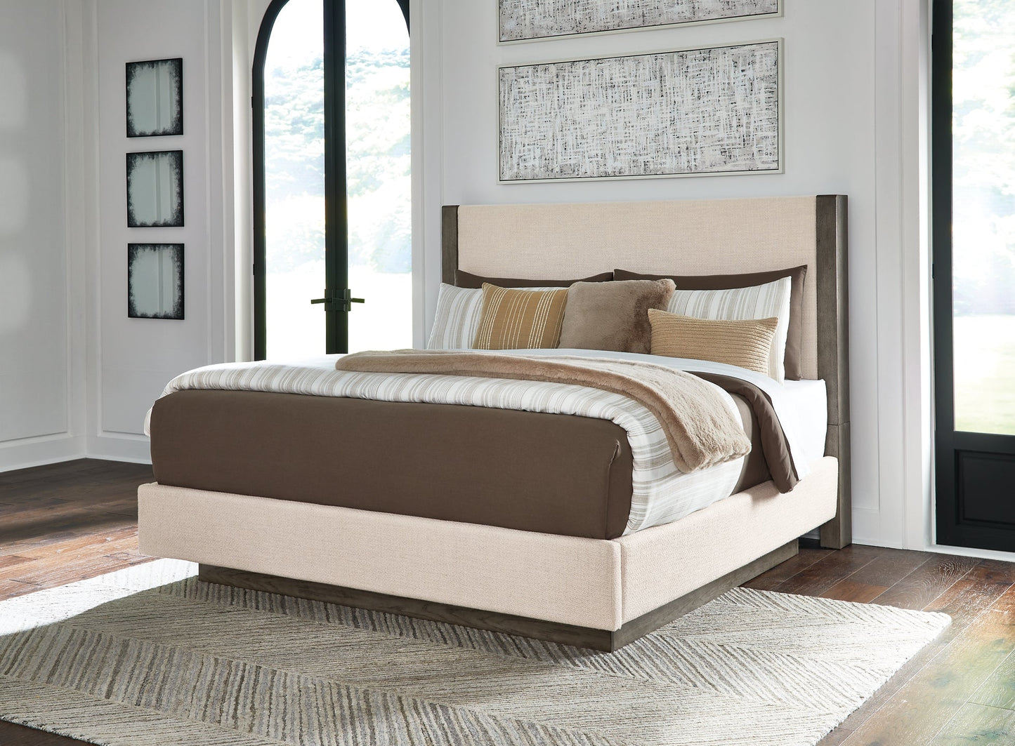 Anibecca King Upholstered Bed with Dresser at Towne & Country Furniture (AL) furniture, home furniture, home decor, sofa, bedding
