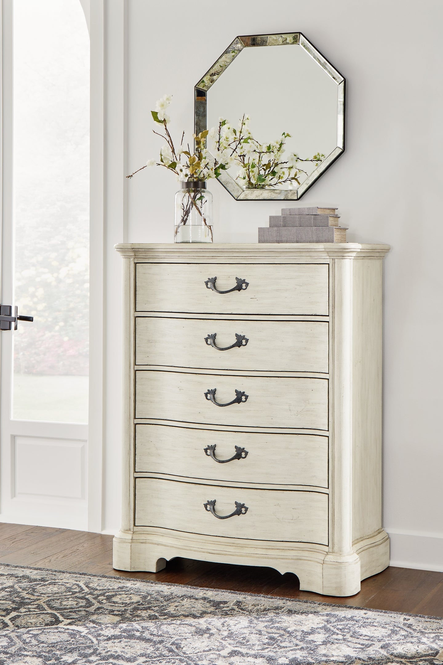 Arlendyne California King Upholstered Bed with Mirrored Dresser, Chest and 2 Nightstands at Towne & Country Furniture (AL) furniture, home furniture, home decor, sofa, bedding