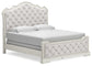 Arlendyne California King Upholstered Bed with Mirrored Dresser, Chest and 2 Nightstands at Towne & Country Furniture (AL) furniture, home furniture, home decor, sofa, bedding