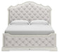 Arlendyne California King Upholstered Bed with Mirrored Dresser, Chest and 2 Nightstands at Towne & Country Furniture (AL) furniture, home furniture, home decor, sofa, bedding