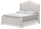Arlendyne California King Upholstered Bed with Mirrored Dresser and Chest at Towne & Country Furniture (AL) furniture, home furniture, home decor, sofa, bedding