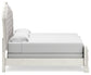 Arlendyne California King Upholstered Bed with Mirrored Dresser and Chest at Towne & Country Furniture (AL) furniture, home furniture, home decor, sofa, bedding