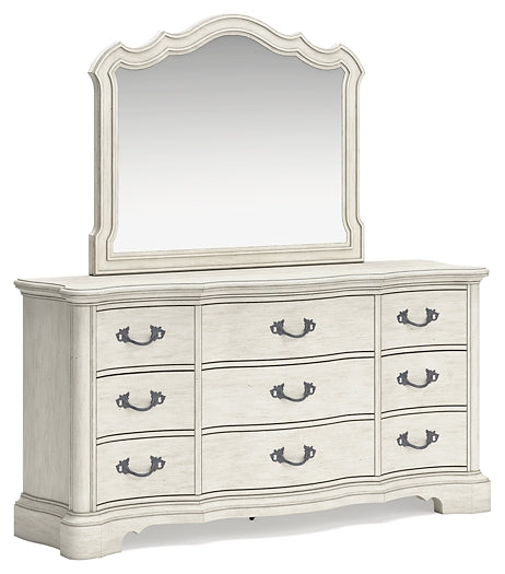 Arlendyne California King Upholstered Bed with Mirrored Dresser and Nightstand at Towne & Country Furniture (AL) furniture, home furniture, home decor, sofa, bedding