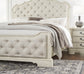 Arlendyne California King Upholstered Bed with Mirrored Dresser and Nightstand at Towne & Country Furniture (AL) furniture, home furniture, home decor, sofa, bedding