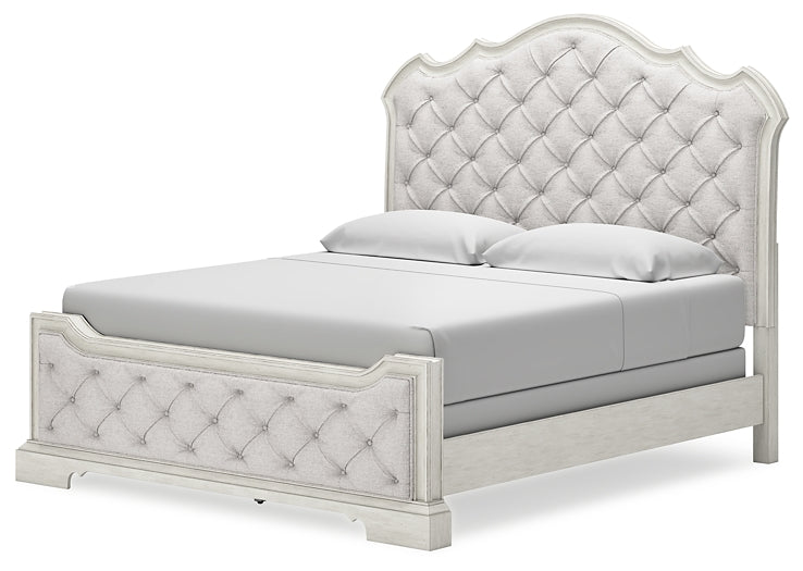 Arlendyne King Upholstered Bed with Mirrored Dresser and Chest at Towne & Country Furniture (AL) furniture, home furniture, home decor, sofa, bedding