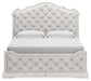 Arlendyne King Upholstered Bed with Mirrored Dresser and Chest at Towne & Country Furniture (AL) furniture, home furniture, home decor, sofa, bedding