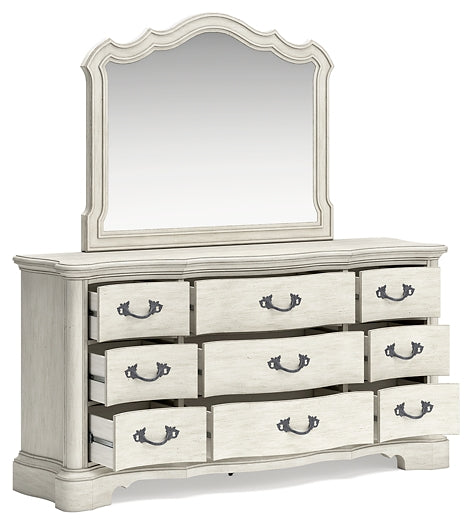Arlendyne Queen Upholstered Bed with Mirrored Dresser, Chest and 2 Nightstands at Towne & Country Furniture (AL) furniture, home furniture, home decor, sofa, bedding