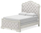 Arlendyne Queen Upholstered Bed with Mirrored Dresser at Towne & Country Furniture (AL) furniture, home furniture, home decor, sofa, bedding