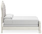 Arlendyne Queen Upholstered Bed with Mirrored Dresser at Towne & Country Furniture (AL) furniture, home furniture, home decor, sofa, bedding