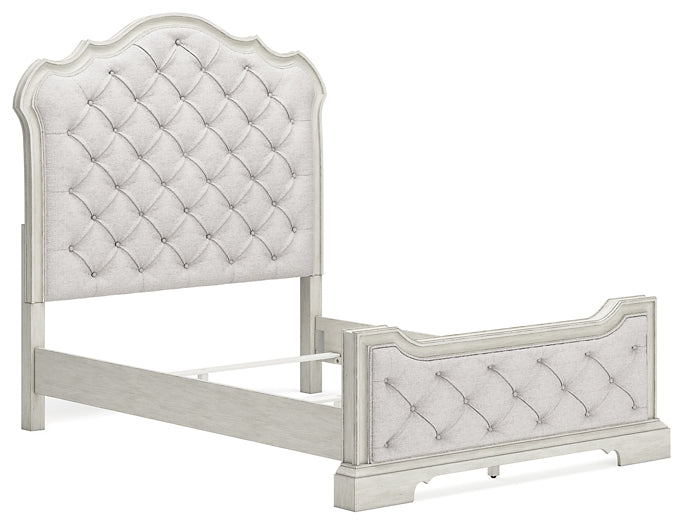Arlendyne Queen Upholstered Bed with Mirrored Dresser at Towne & Country Furniture (AL) furniture, home furniture, home decor, sofa, bedding