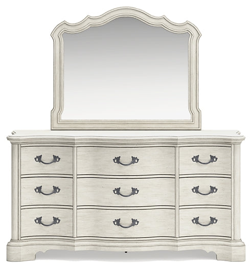 Arlendyne Queen Upholstered Bed with Mirrored Dresser at Towne & Country Furniture (AL) furniture, home furniture, home decor, sofa, bedding