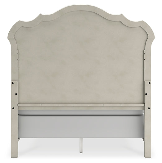 Arlendyne Queen Upholstered Bed with Mirrored Dresser at Towne & Country Furniture (AL) furniture, home furniture, home decor, sofa, bedding