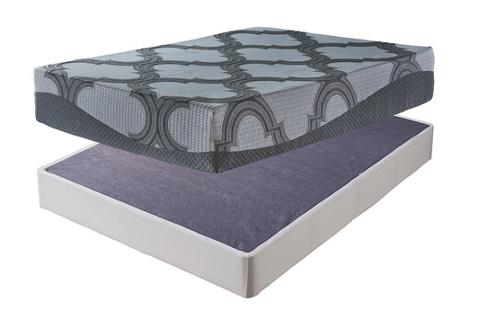 Ashley Express - 12 Inch Ashley Hybrid Mattress with Foundation at Towne & Country Furniture (AL) furniture, home furniture, home decor, sofa, bedding