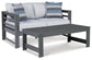 Ashley Express - Amora Outdoor Loveseat with Coffee Table at Towne & Country Furniture (AL) furniture, home furniture, home decor, sofa, bedding