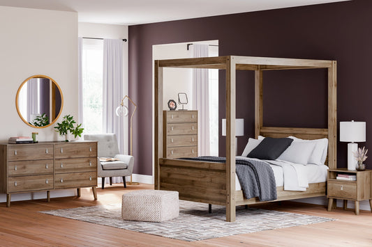 Ashley Express - Aprilyn Full Canopy Bed with Dresser, Chest and 2 Nightstands at Towne & Country Furniture (AL) furniture, home furniture, home decor, sofa, bedding