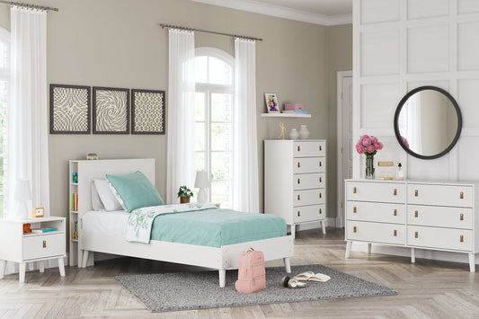Ashley Express - Aprilyn Twin Bookcase Bed with Dresser, Chest and 2 Nightstands at Towne & Country Furniture (AL) furniture, home furniture, home decor, sofa, bedding