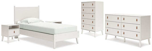 Ashley Express - Aprilyn Twin Panel Bed with Dresser, Chest and 2 Nightstands at Towne & Country Furniture (AL) furniture, home furniture, home decor, sofa, bedding
