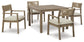Ashley Express - Aria Plains Outdoor Dining Table and 4 Chairs at Towne & Country Furniture (AL) furniture, home furniture, home decor, sofa, bedding