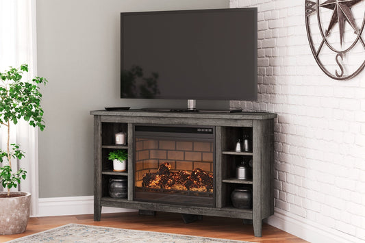 Ashley Express - Arlenbry Corner TV Stand with Electric Fireplace at Towne & Country Furniture (AL) furniture, home furniture, home decor, sofa, bedding