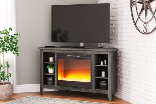 Ashley Express - Arlenbry Corner TV Stand with Electric Fireplace at Towne & Country Furniture (AL) furniture, home furniture, home decor, sofa, bedding