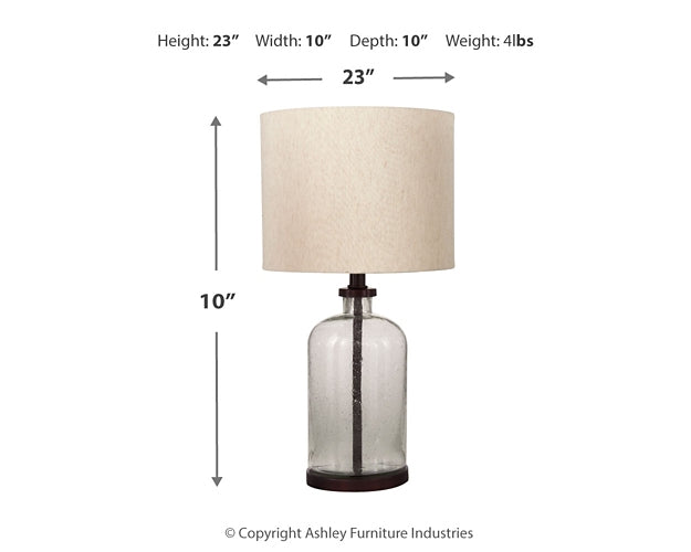 Ashley Express - Bandile Glass Table Lamp (1/CN) at Towne & Country Furniture (AL) furniture, home furniture, home decor, sofa, bedding