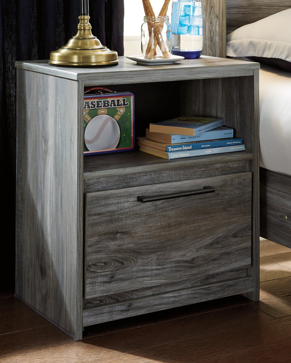 Ashley Express - Baystorm One Drawer Night Stand at Towne & Country Furniture (AL) furniture, home furniture, home decor, sofa, bedding