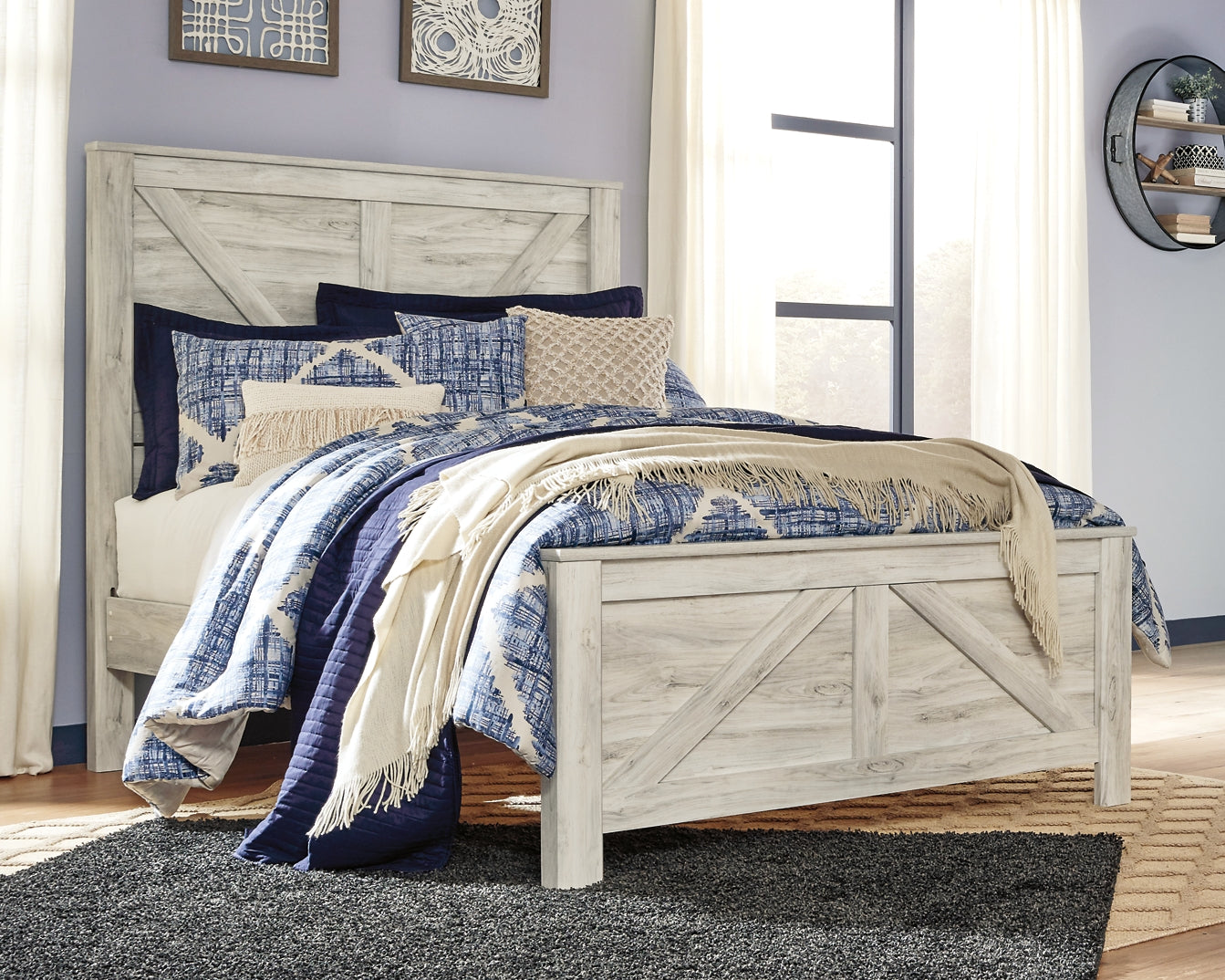 Ashley Express - Bellaby Queen Crossbuck Panel Bed at Towne & Country Furniture (AL) furniture, home furniture, home decor, sofa, bedding