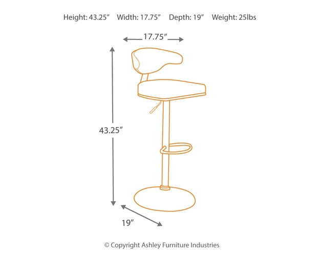 Ashley Express - Bellatier Tall UPH Swivel Barstool(1/CN) at Towne & Country Furniture (AL) furniture, home furniture, home decor, sofa, bedding