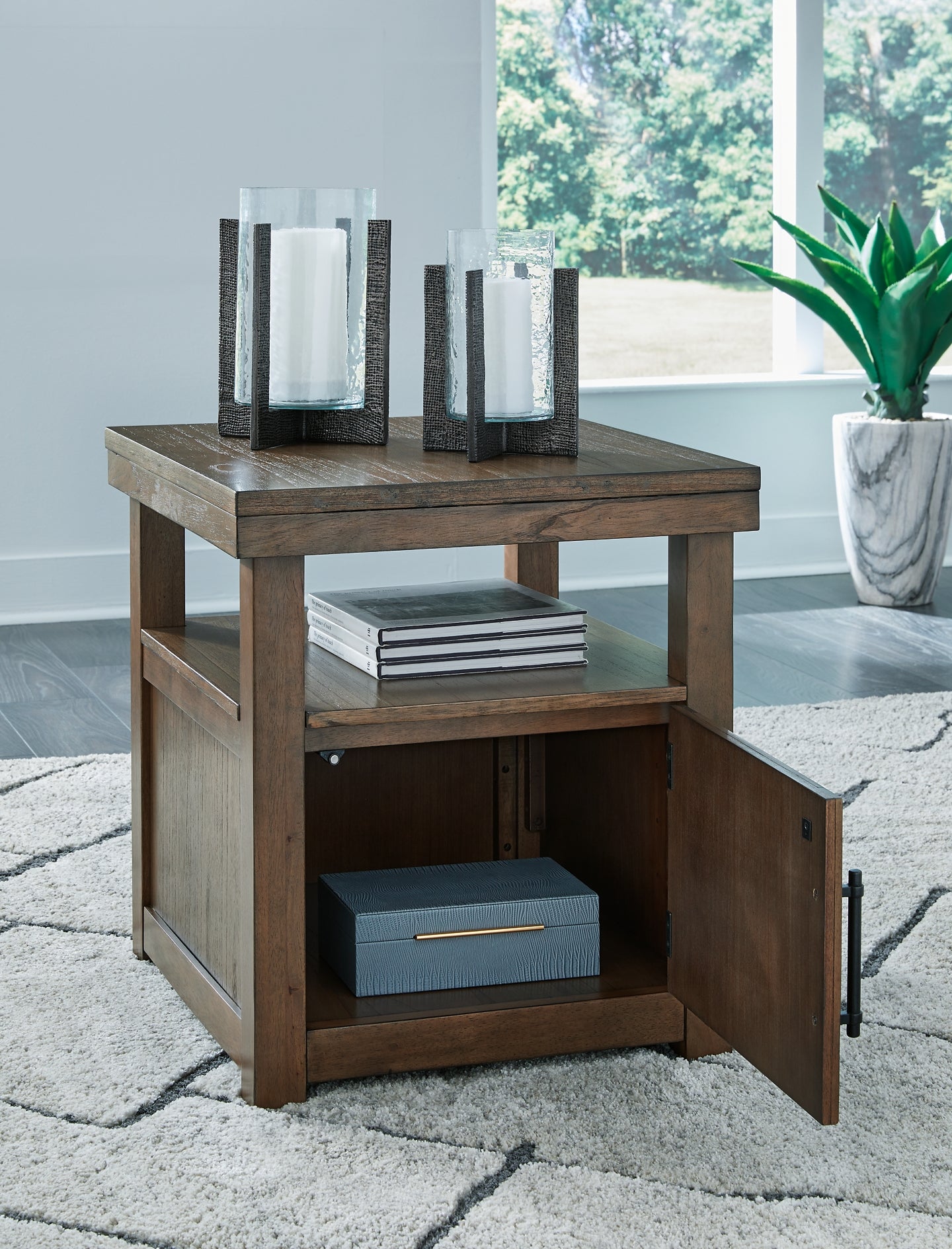 Ashley Express - Boardernest Rectangular End Table at Towne & Country Furniture (AL) furniture, home furniture, home decor, sofa, bedding