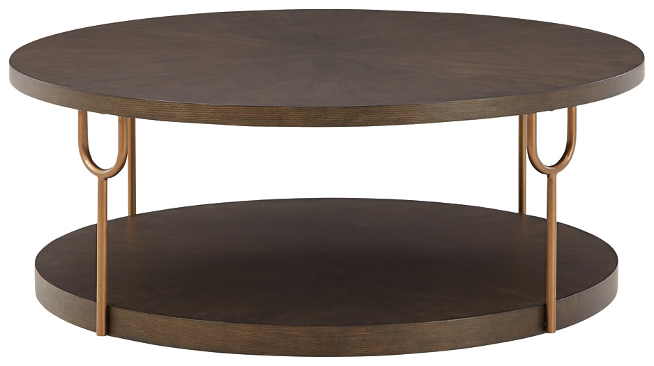 Ashley Express - Brazburn Round Cocktail Table at Towne & Country Furniture (AL) furniture, home furniture, home decor, sofa, bedding