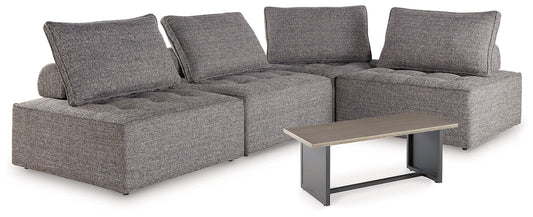 Ashley Express - Bree Zee 4-Piece Outdoor Sectional with End Table at Towne & Country Furniture (AL) furniture, home furniture, home decor, sofa, bedding