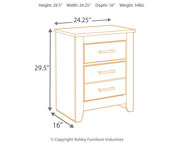 Ashley Express - Brinxton Two Drawer Night Stand at Towne & Country Furniture (AL) furniture, home furniture, home decor, sofa, bedding
