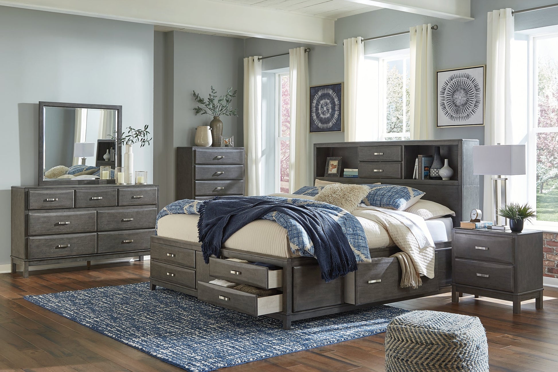 Ashley Express - Caitbrook Queen Storage Bed with 8 Drawers at Towne & Country Furniture (AL) furniture, home furniture, home decor, sofa, bedding
