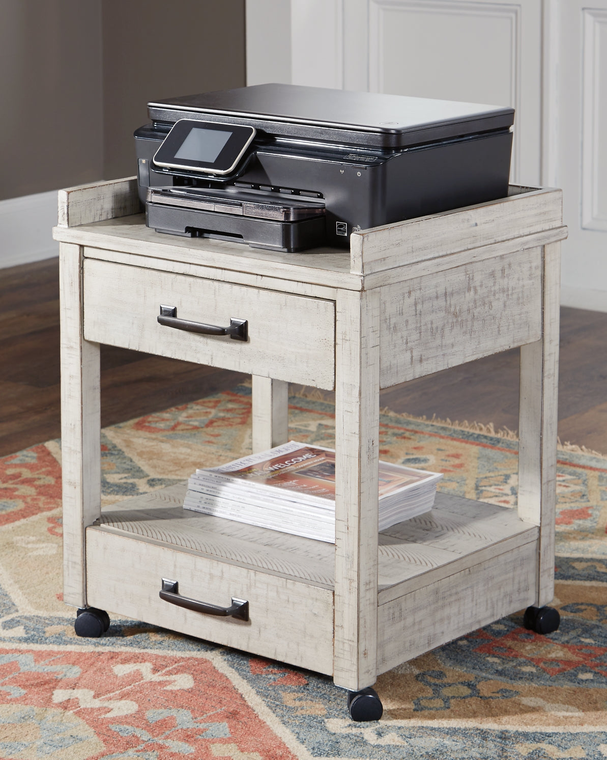 Ashley Express - Carynhurst Home Office Desk and Storage at Towne & Country Furniture (AL) furniture, home furniture, home decor, sofa, bedding