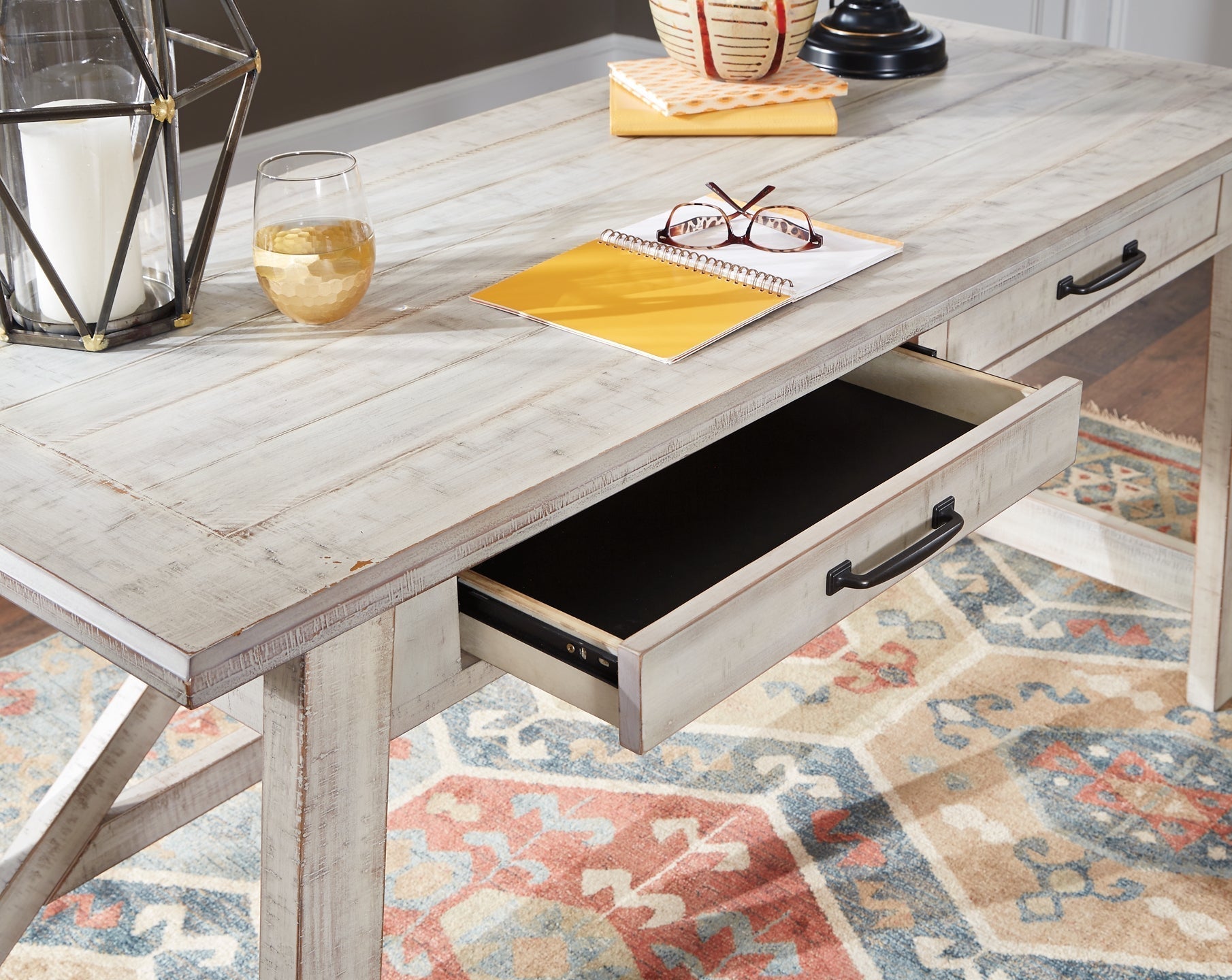Ashley Express - Carynhurst Home Office Desk and Storage at Towne & Country Furniture (AL) furniture, home furniture, home decor, sofa, bedding