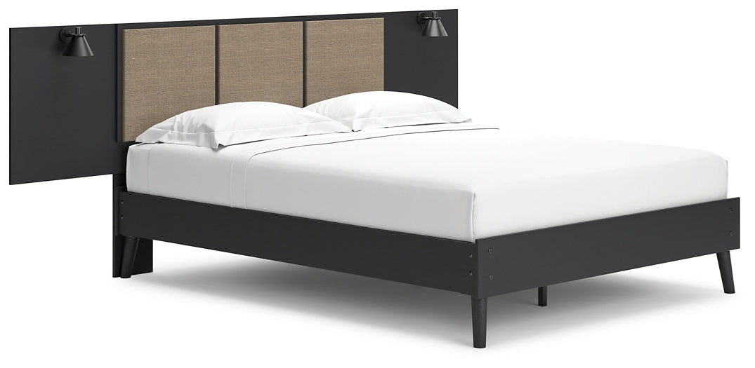 Ashley Express - Charlang Queen Panel Platform Bed with Dresser, Chest and Nightstand at Towne & Country Furniture (AL) furniture, home furniture, home decor, sofa, bedding